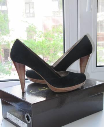 Черные замшевые туфельки. р. 38,5-39. Недорого Санкт-Петербург