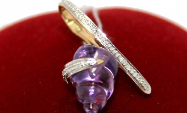 Подвеска-бриллианты,аметисты,золото Владимир