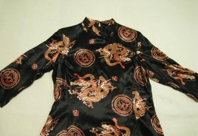 Блузка черная,с драконами в китайском стиле,46-48 Москва