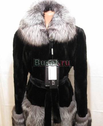 Полушубок, стриженая норка, отделка чернобуркой Санкт-Петербург