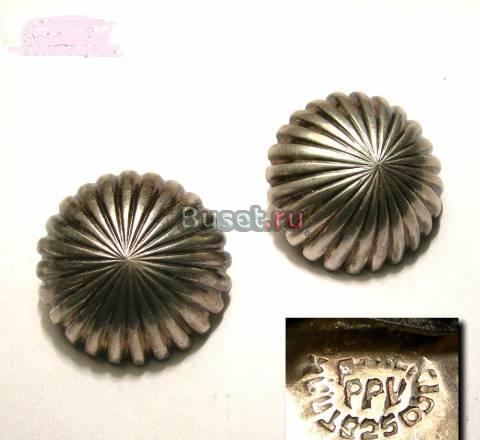 АНТИК СЕРЕБР СЕРЬГИ-КЛИПСЫ МЕКСИКА СЕР 20 ВЕКА Москва