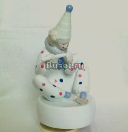 Арлекин Клоун музыкальная статуэтка фарфор США Владивосток