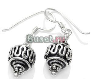 СЕРЬГИ С СЕРЕБРЯНОЙ БУСИНОЙ Москва