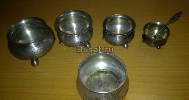 Старинные солонки из серебра 84пр Москва