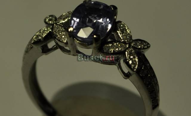 Крупный сапфир бриллиант кольцо 14К Москва
