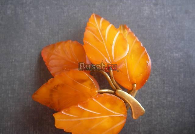 Янтарь брошь веточка березы Москва