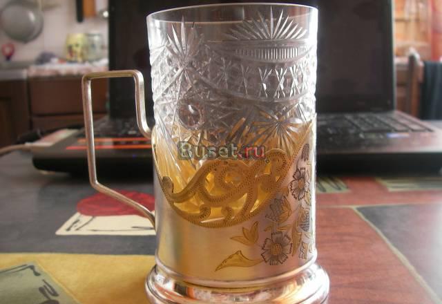 Подстаканник серебро 875 пробы, позолота Москва