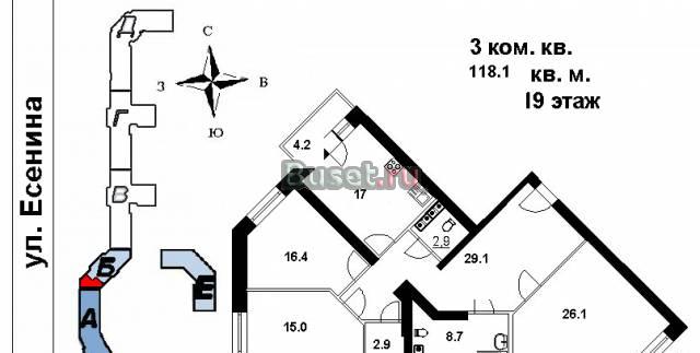 Трехкомнатная квартира Санкт-Петербург