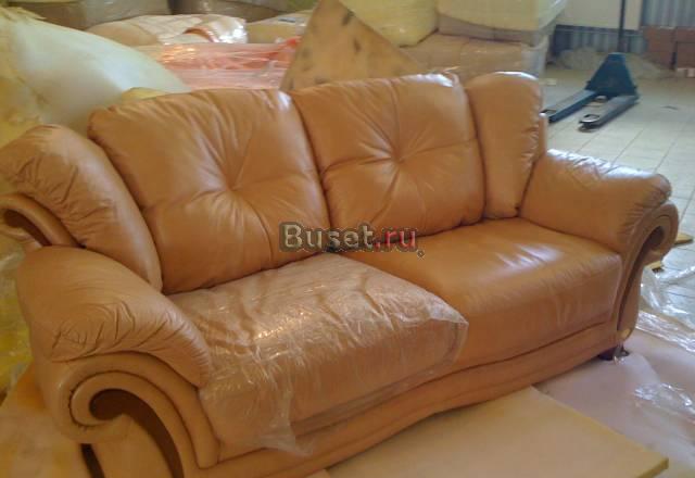 Диван и кресло из  нат.кожи остатки на складе Москва