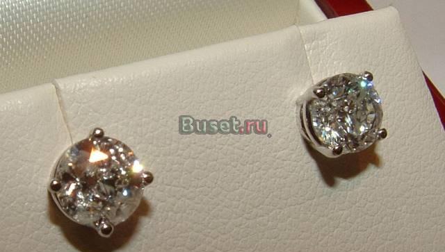 Серьги с бриллиантами 1.49 карат новые Москва