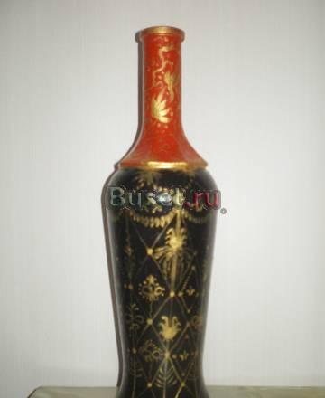 Декоративная росписная бутылка.  Москва