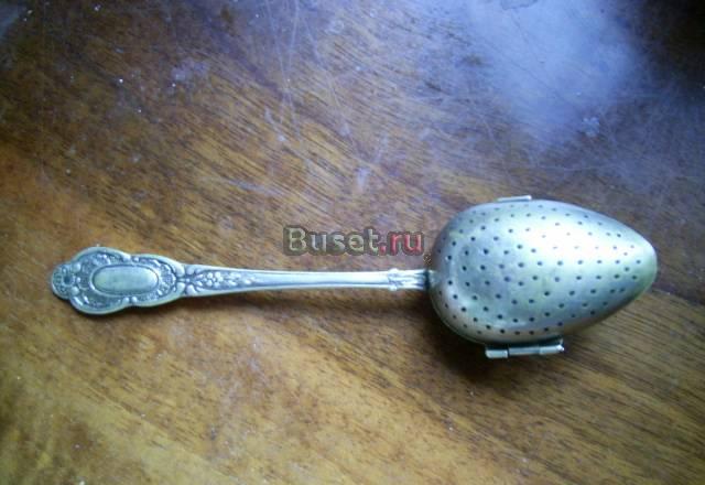 Винтажная чайная ложечка - ситечко Москва