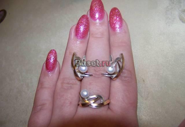 комплект серьги и кольцо Москва