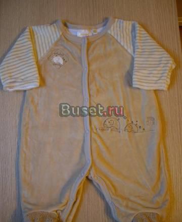 Комбинезончик со слониками, новый велюровый Санкт-Петербург