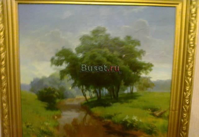 Картина старая в красивой золотой раме Москва