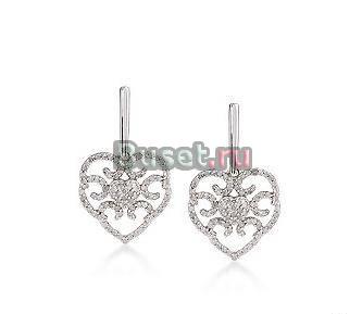 Золотые серьги с бриллиантами 0,5 карата Москва