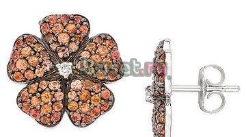 Золотые серьги-сапфиры,бриллианты Москва