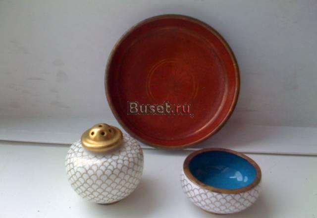 Клуазоне. Солонка.розетка.Блюдце. китай 20гг Москва
