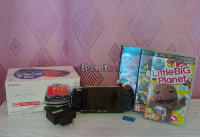 PSP slim 3008 (black)+игры Москва