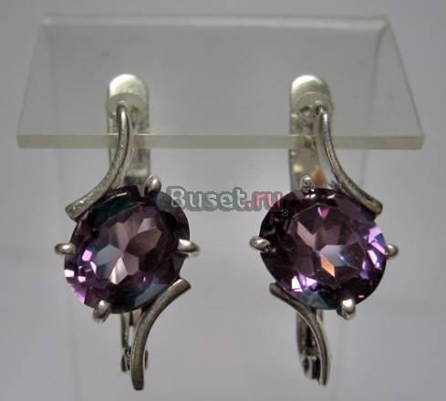 Кольцо и серьги из серебра с мистик кварцем Москва