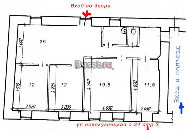 Сдам офис 92кв ул Новокузнецкая 34  отдельный вход Москва