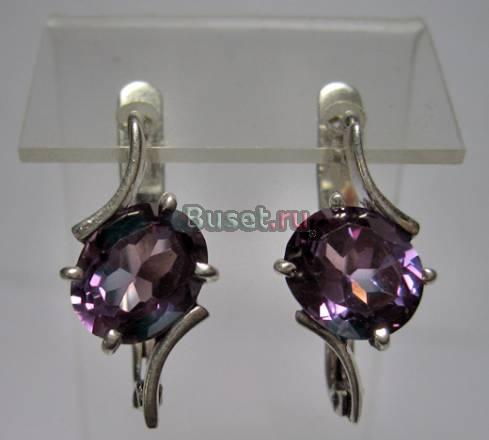 Кольцо и серьги из серебра с мистик кварцем Москва