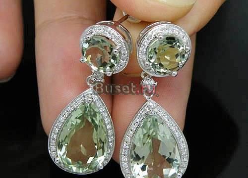 Серьги с аметистом и бриллиантами Москва