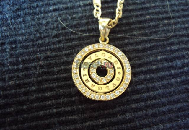 Кулон подвеска Bvlgari золото 585 пробы с фиан-ми Москва