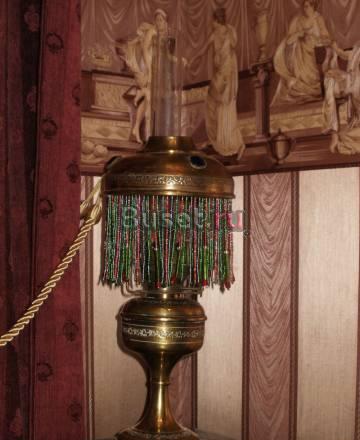 Керосиновая лампа "парижанка" с бисерной бахромой Москва