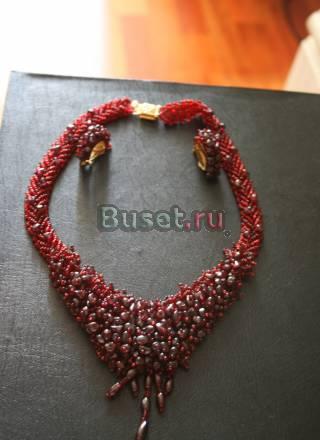 Комплект.Гранат.Серьги и колье Москва