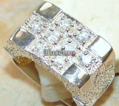 Новое кольцо - серебро проба 925, белые топазы Москва