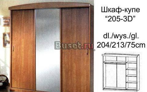 Шкаф-купе 205-4D бесплатно доставка  и сборка Санкт-Петербург