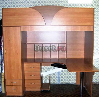 Кровать чердак со шкафом и рабочим местом Москва