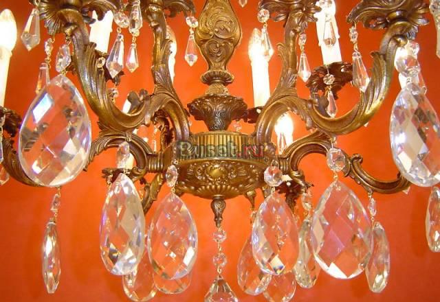 Антикварная люстра на 12 свечей. Бронза. 1930годы Москва