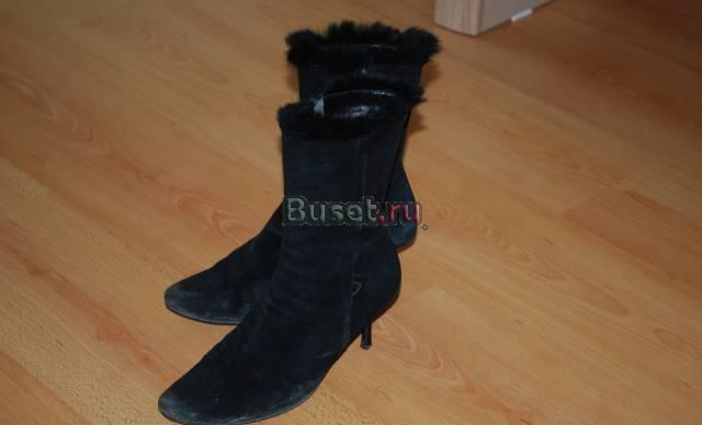 Черный замшевые сапоги/полусапожки Санкт-Петербург