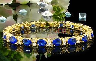 Браслет с синими сафирами и топазами Москва