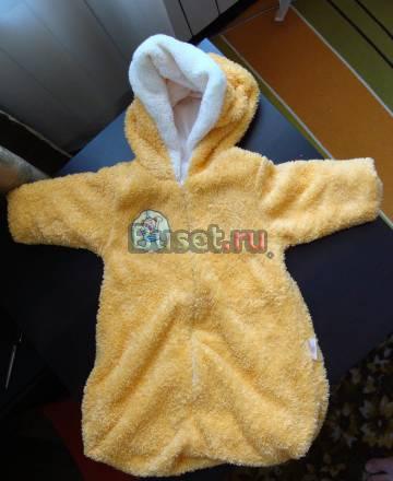 Комбенизон-мешочек мягкий желтый с капюшоном Санкт-Петербург