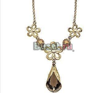 Золотое ожерелье-раухтопаз,цитрины Москва