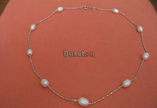 Колье с нат. речным жемчугом, новое Москва