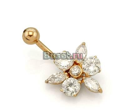 Серьга для пирсинга из золота Москва