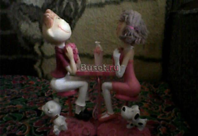 Две сидячие керамические куклы " Семья " Москва