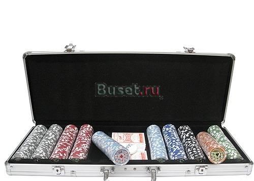 Набор для покера 500 фишек с номиналом в кейсе Москва