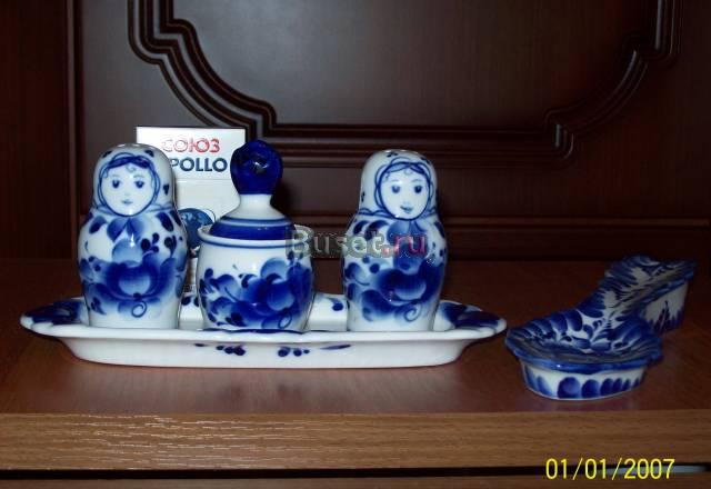 Набор для специй и декоративная ложка гжель Москва