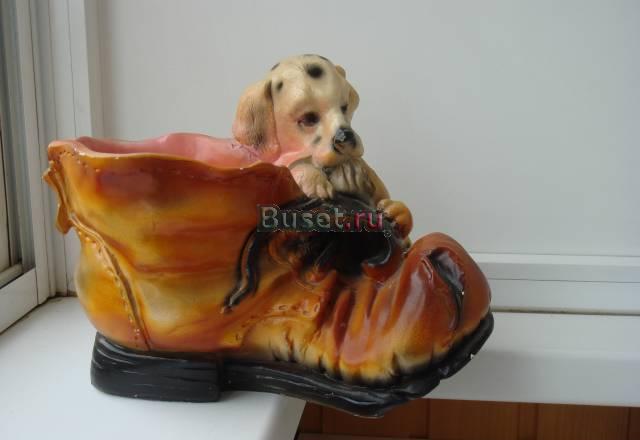 Кашпо "башмак с собачкой" и ваза-кашпо напольная Москва