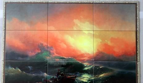 Картина Айвазовского "9 вал" на кафеле Санкт-Петербург