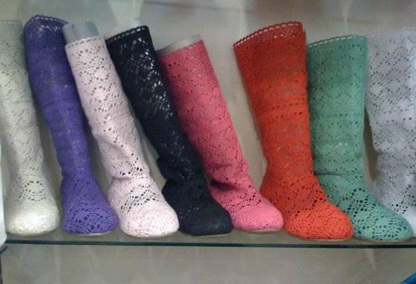 Летние вязаные ажурные сапоги Москва