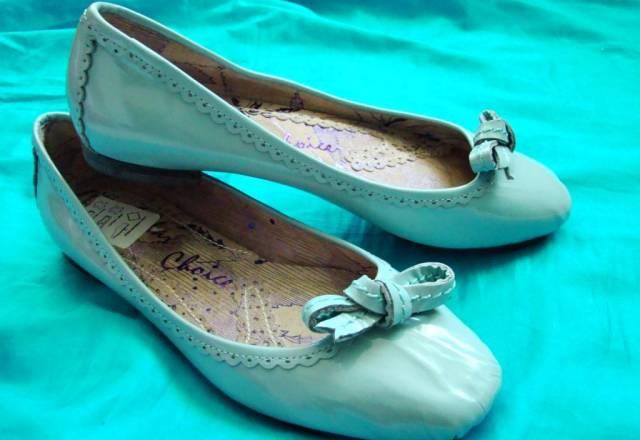 Новые Необычные голубые кожаные балетки Москва