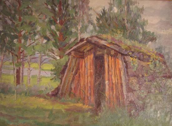 Картина картон масло 1951г. 1   f-artplanet.ru Москва