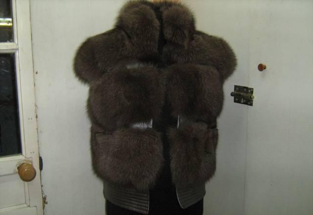 Модные меховые жилеты из песца Москва
