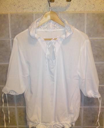 Блузка белая свободного фасона б/у 1раз, р46-48 Москва